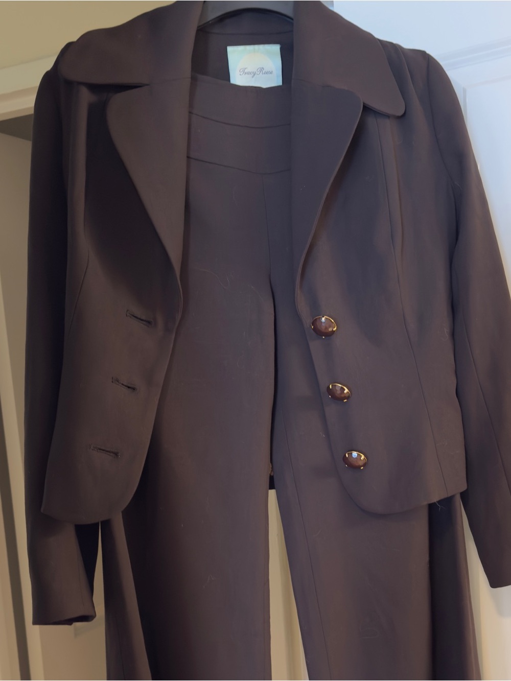 Tracy Reese Dark Brown Blazer w/Decorative Buttons (pants sold separately)